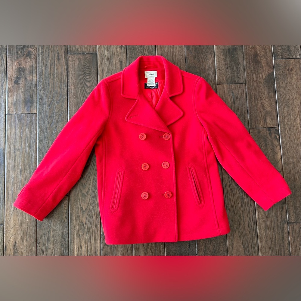 LL Bean ITALiAN Coat WOOL Pea WINTER Jacket